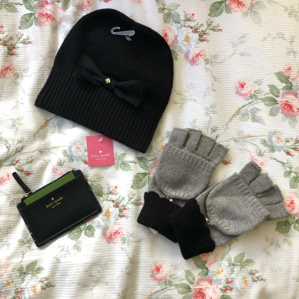 Kate Spade Beanie Mittens and Wallet